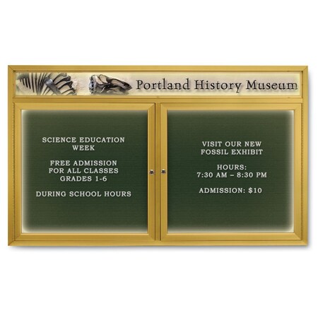 United Visual Products Indoor Enclosed Combo Board, 42"x32", Gold Frame/Black Porcelain & Cloud UVCB4232G-BLKPORC-CLOUD